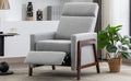 Wood Framed Upholstered Recliner Chair Adjustable Home Theater Seating With Thick Seat Cushion And Backrest Modern Living Room Recliners, Gray Old Sku:Pp289527Aae Gray Linen