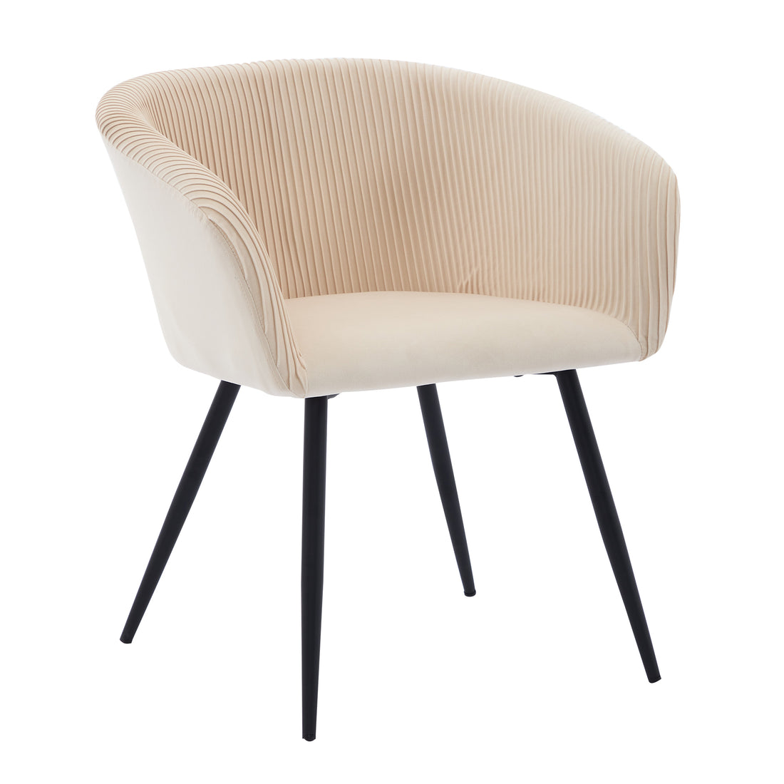 Ts Stripe Dinding Chair Creamy White Velvet