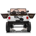 24V Two Seater Kids Ride On Car W Parents Remote Control, Licensed Toyota Lc250,2Wd,110W Motors,With Shovel,Three Point Seat Belt,Slow Start,Speed Adjustment,Bluetooth,Music For Kids Aged 3 . White 100 149 Lbs Polypropylene