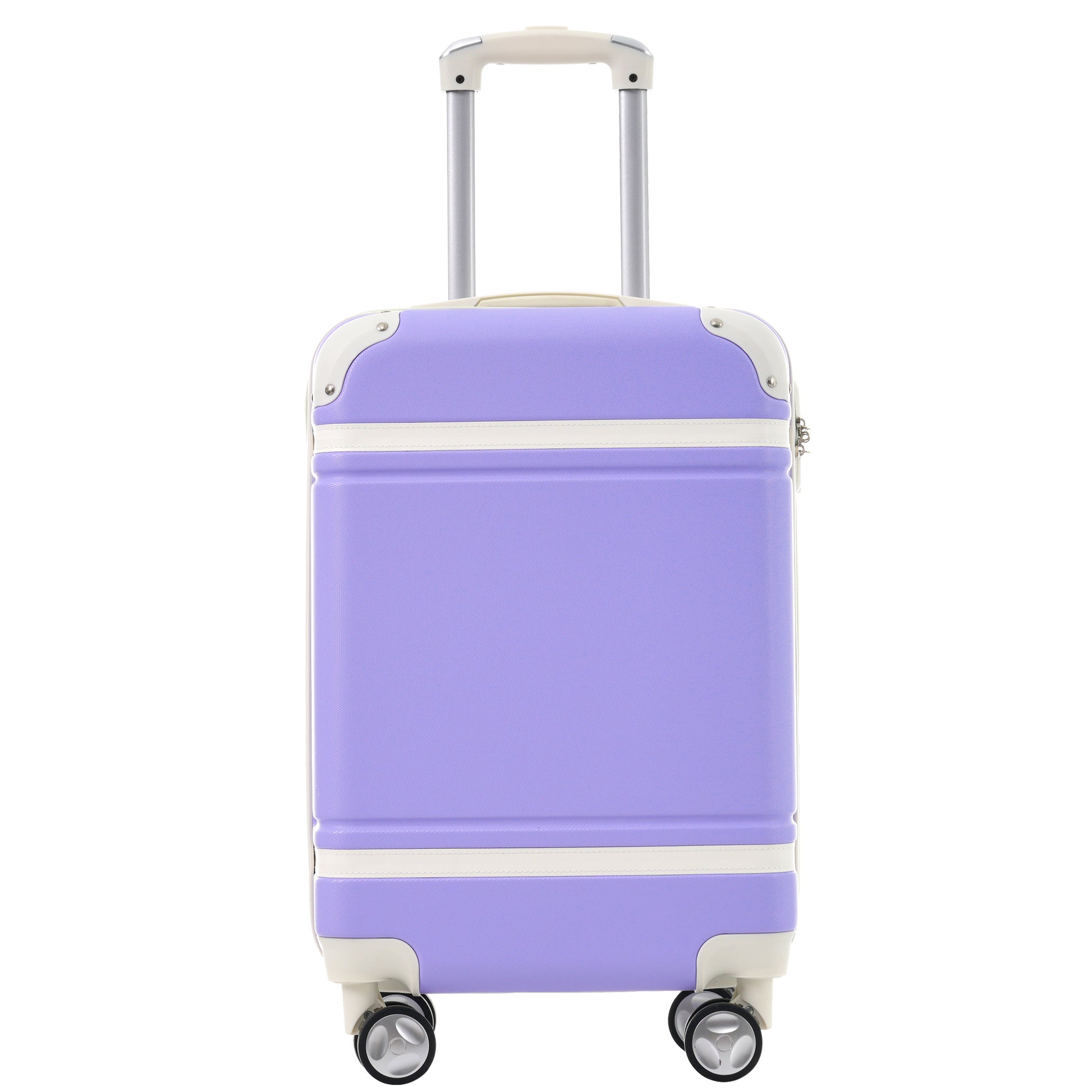 Hardshell Luggage Sets With Bags Lightweight Suitcase Double Spinner Wheels With Tsa Lock ,Single Vintage Luggage 24 In,Purple Purple Abs