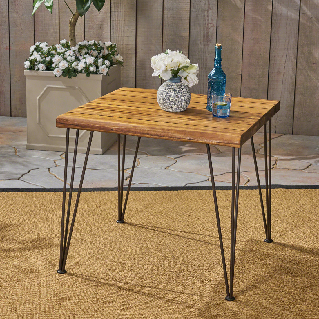 Zion Industrial Wood And Metal 32.5 Teak Wood