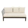 Modern 5 Person Outdoor Seating Group With Cushions Rope Waved Patio Sofa Set For Garden, Lawn, Poolside, L Shaped, Gray Beige Yes Deep Seating Gray Beige Weather Resistant Frame Water Resistant Cushion Garden & Outdoor Modern Sectional Seating Groups