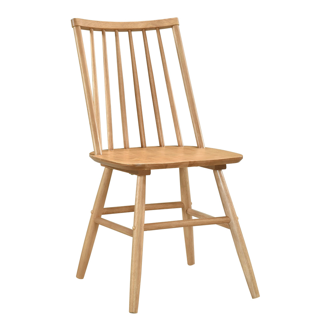Chic Curved Backrest Side Chairs Set Of 2 Natural Oak Finish Windsor Dining Chairs Wooden Furniture Oak Dining Room Side Chair Wood