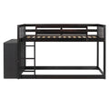 Twin Over Twin Bunk Bed With 4 Drawers And 3 Shelves Espresso Twin Espresso Solid Wood