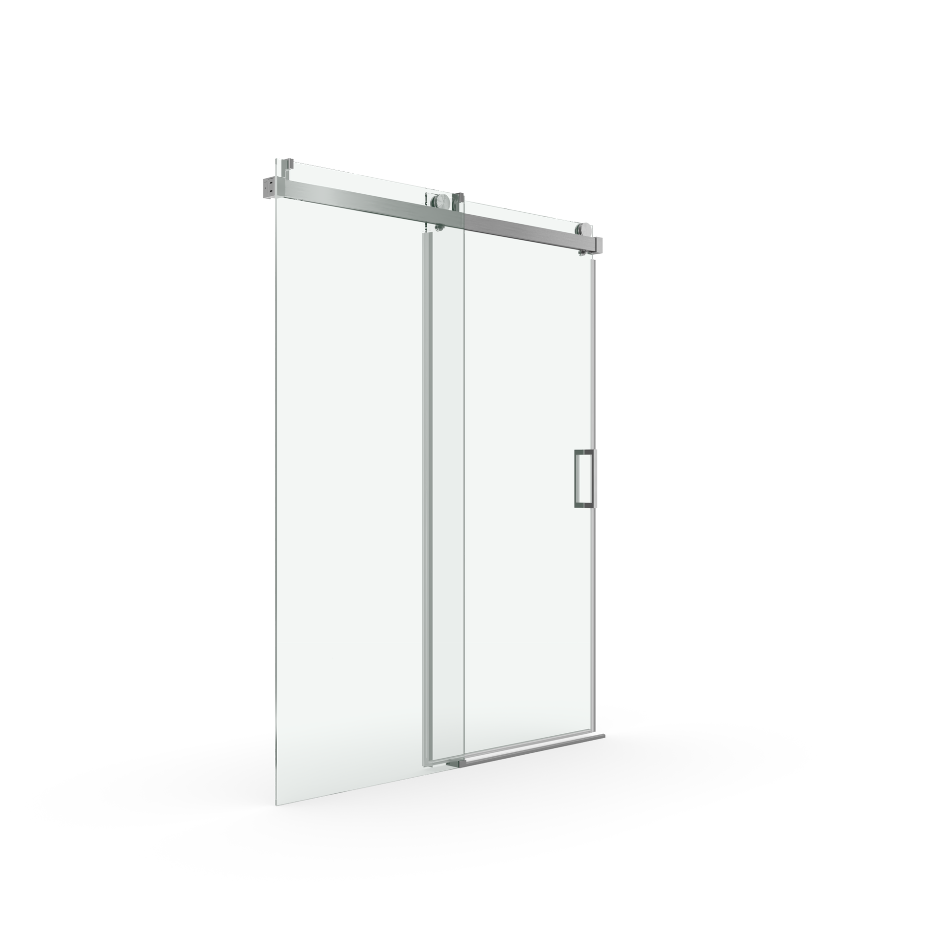 56" 60" W X 76" H Frameless Shower Door Soft Closing Single Sliding, 1 4" 6Mm Tempered Glass With Explosion Proof Coating, 24D01 60Bnx Brushed Nickel Brushed Nickel Bathroom Tempered Glass