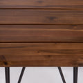 Zion Industrial Wood And Metal Accent Table Teak Metal & Wood