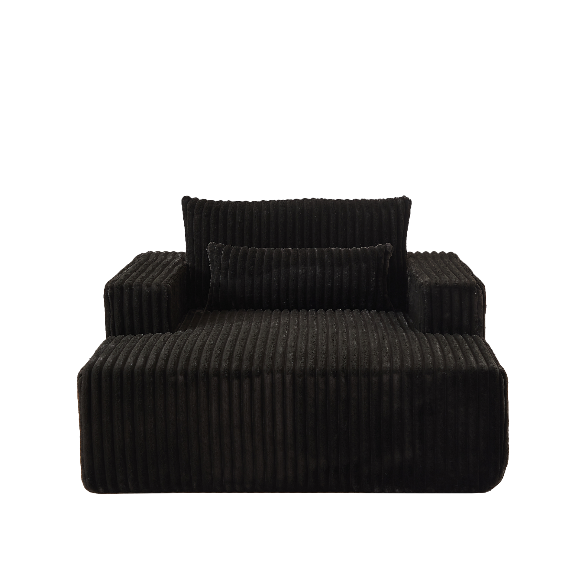 75 Inch Corduroy Sponge Sofa Lounge Chair,No Assembly Required,Fluffy Modern Sleeper Chair For Indoor Living Room Bedroom Black Foam Corduroy 1 Seat