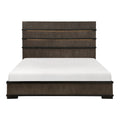 Two Tone Brown Black Finish Led Headboard King Bed 1Pc Modern Industrial Design Bedroom Furniture Box Spring Required King Black,Brown Gray Wood Bedroom Bed Frame Wood