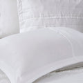 5 Piece Microfiber Ruffled Comforter Set White Cal King California King White Polyester