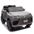 Licensed Lexus Lx600 24V Two Seater Kids Ride On Car W Parents Control,Seat Width 20 Inches,2Wd,Four Wheel Suspension,Bluetooth,Mp3,Music,Adjustable Volume,Power Display,Speeds 1.86 3.11Mph For Kids. Gray Polypropylene