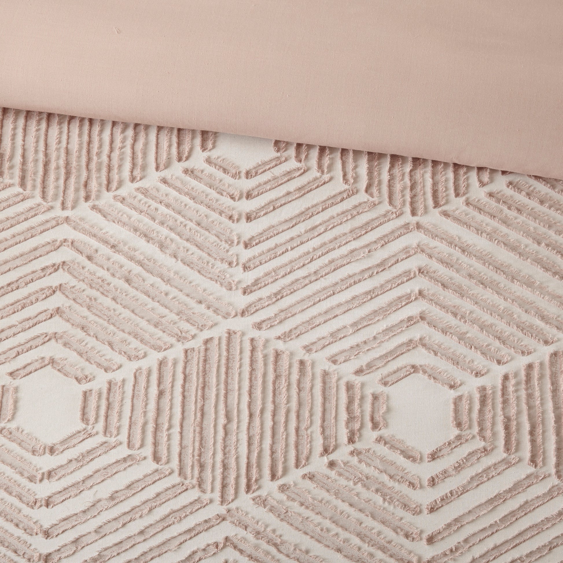 Cotton Jacquard Comforter Set Blush King Cal King King Blush Cotton