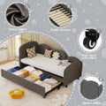Twin Size Twin Size Bed Frames With An Another Bed Frame, Velvet Upholstered Daybed, Modern Sofa Bed Daybed Frame For Bedroom Living Room, Suitable For Living Room, Kids Room, Bedroom Ddry Gray Dark