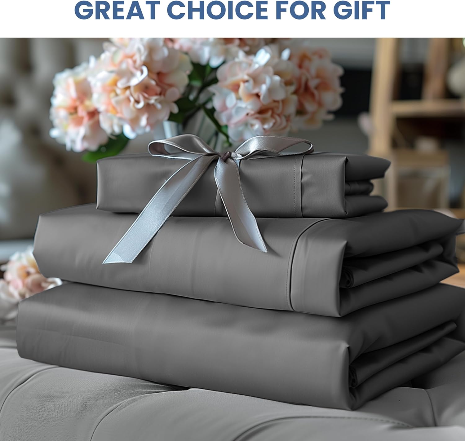 Queen Size 4 Piece Sheet, Lightweight Super Soft Easy Care Microfiber Comfycooling Bedding Sheets With Deep Pocket, Shrinkage And Fade Resistant, Hotel Luxury, Grey Grey Microfiber