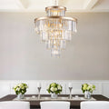 Golden Luxury Crystal Chandelier Modern Chandeliers Lights Fixture Hanging Pendant Light Fixture For Dining Room Bedroom Living Room Dia 23.6 Inch Gold Gold Crystal Iron