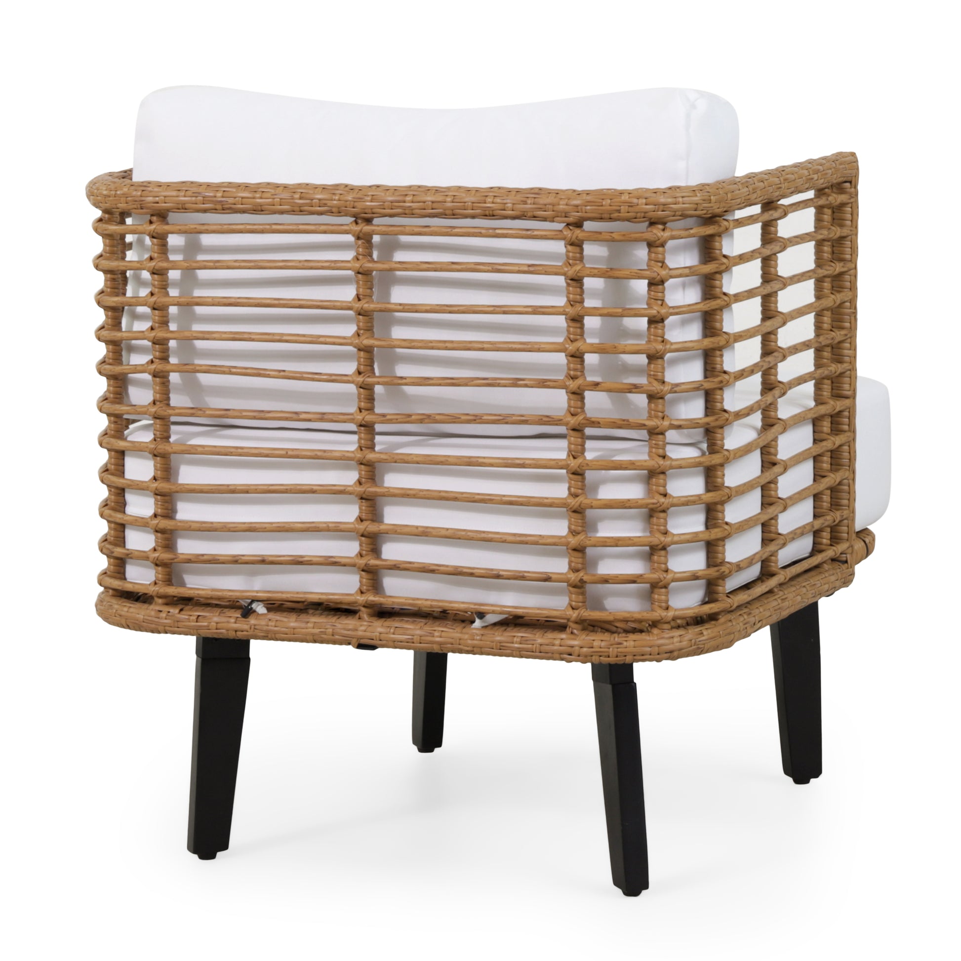 Nic Club Chair Brown Pe Rattan Iron Waterproof Fabric