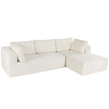 Modern Large Modular Sectional Sofa For Living Room, Bedroom, Salon, 3 Piece Free Combination Beige Polyester 3 Seat