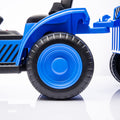12V Kids Ride On Electric Tractor Black Knight,Kids Ride On Toy.2Wd,Non Skid Tires, Steering Wheel, Foot Pedal,With Removable Storage Tug,Light,Bluetooth,Music,Mp3,Usb,Power Display For Kids Aged 2 3. Blue 50 99 Lbs Polypropylene