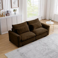 Modern Sofa 2 Seater Corduroy Fabric Sofa With Armrests For Apartment Living Room, Brown Brown Corduroy 2 Seat