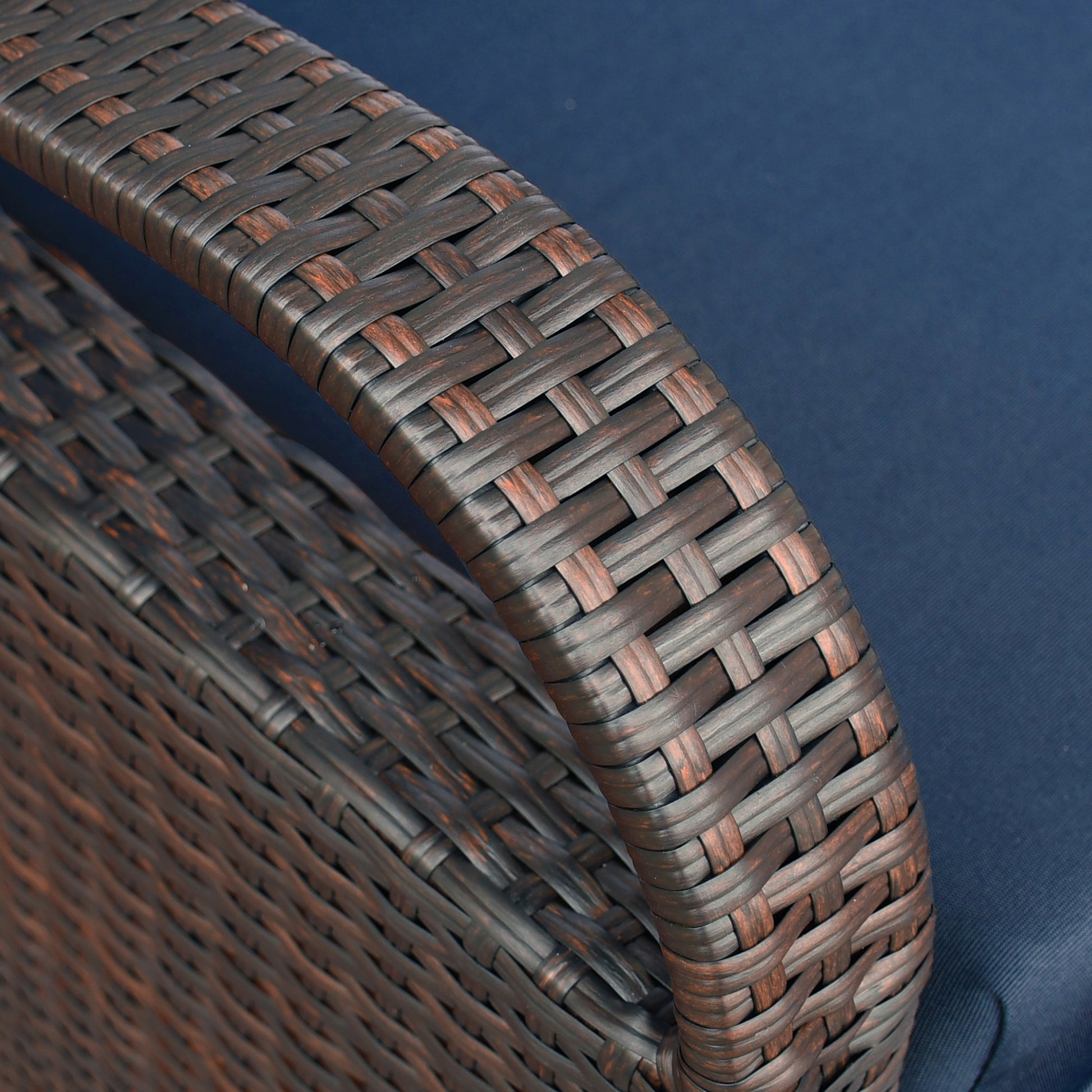 Outdoor Recliner Chair,Separate Adjustment Mechanism Pe Wicker Adjustable Reclining Lounge Chair And Removable Soft Cushion,Modern Armchair And Ergonomic For Home, Sunbathing Or Relaxation Navy Blue Yes Navy Blue Garden & Outdoor Modern Rattan Metal