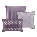 7 Piece Jaquard Comforter Set Purple Queen Queen Purple Polyester