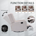 Coolmore Rocking Recliner Chair,360 Degree Swivel Nursery Rocking Chair,Glider Chair,Modern Small Rocking Swivel Recliner Chair For Bedroom,Living Room Chair Home Theater Seat White Teddy White Teddy Teddy
