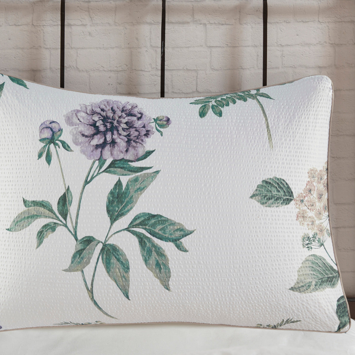 7 Piece Printed Seersucker Comforter Set With Throw Blanket Taupe Blush King Cal King Multicolor Polyester