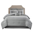 Embroidered 8 Piece Comforter Set Grey Cal King California King Grey Polyester