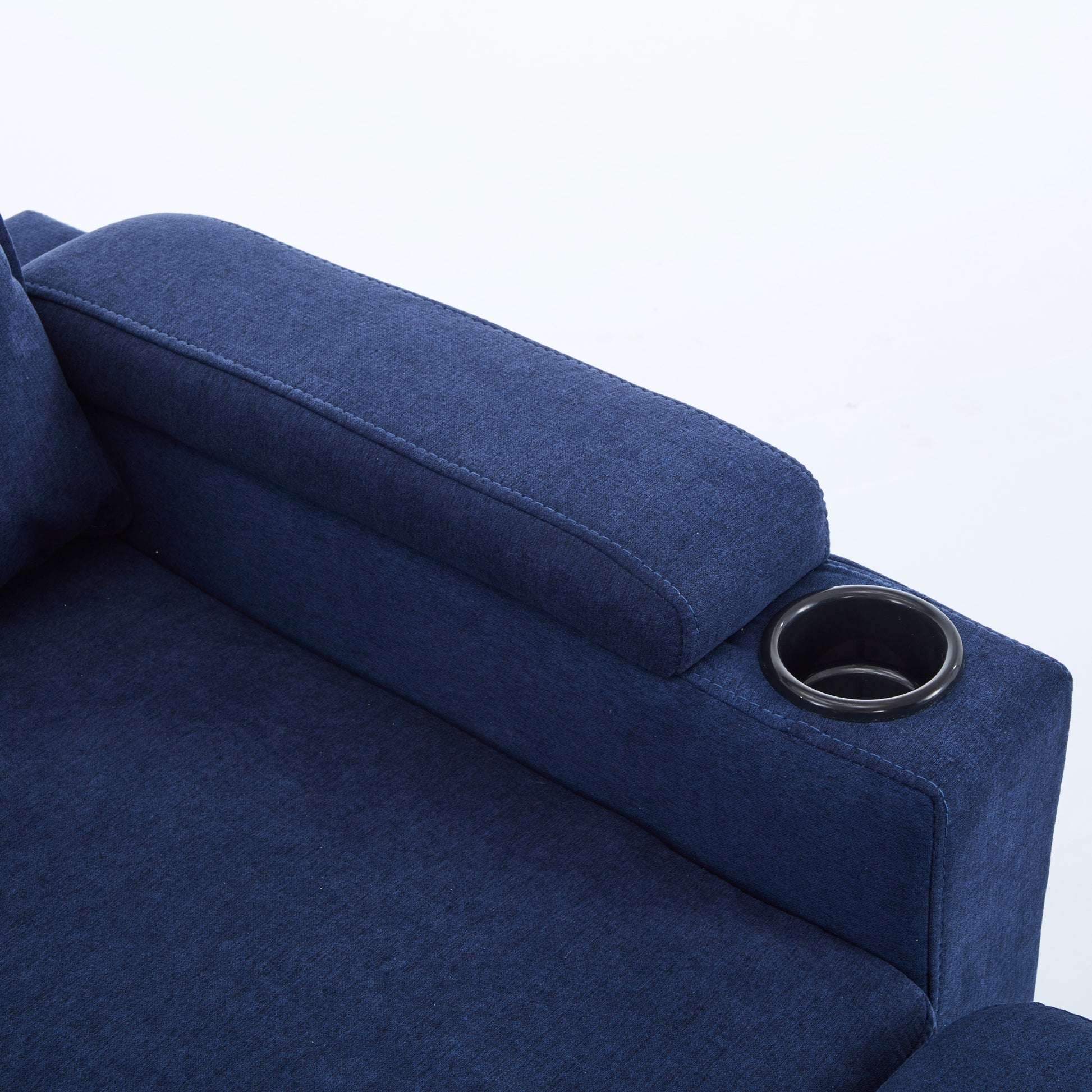 Blue Color Knock Down 3 Seat Combo Sofa With Storage Ottoman For Living Room Apartment Bedroom And Compact Room,Room, Upholstered Sectional Couch, L Shaped Bench With A Footrest, A Individual Stool White Wood Primary Living Space Heavy Duty Pine 3 Seat