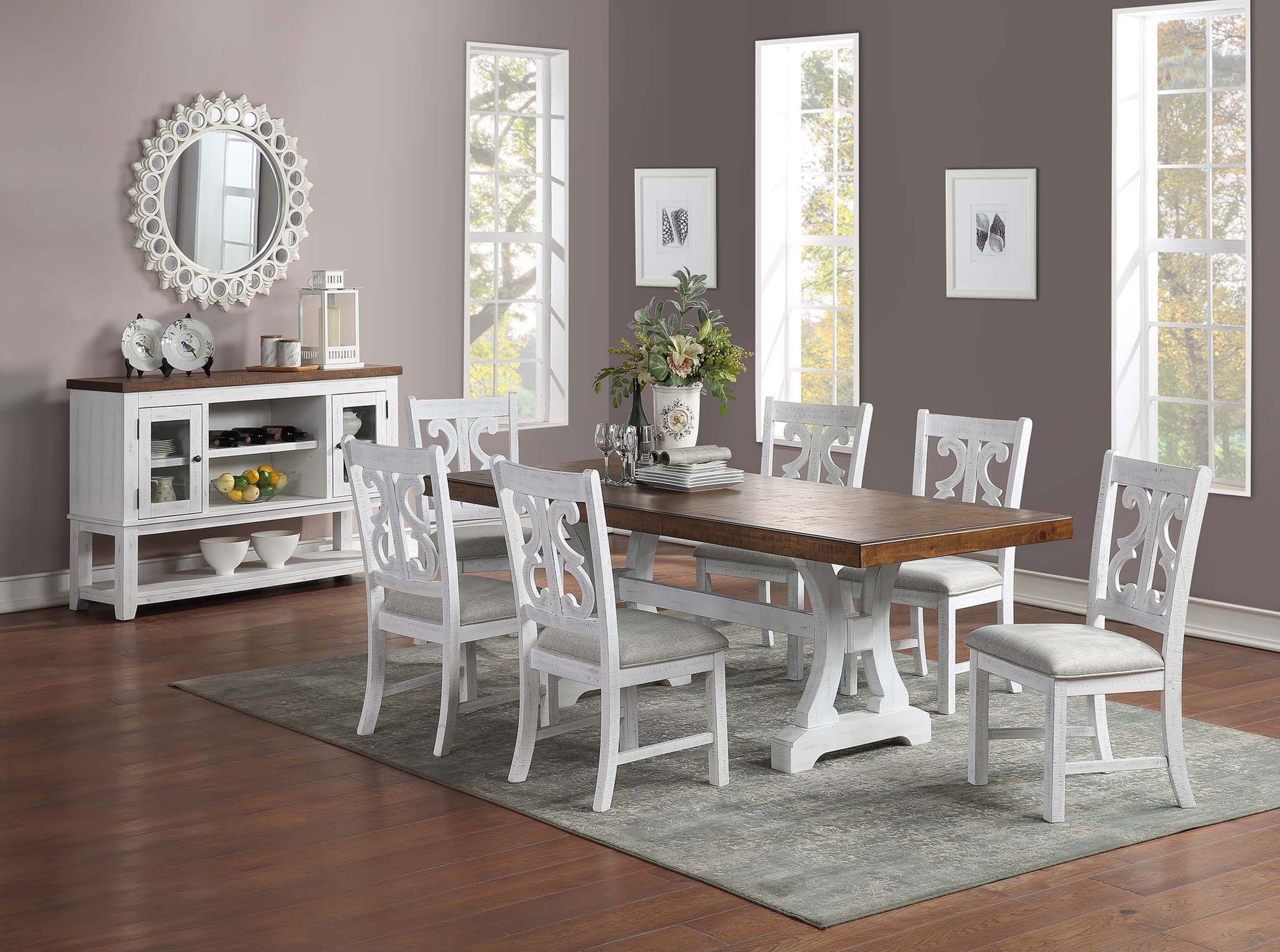 Formal White Dining Room Wooden 1Pc Rectangle Dining Table W Leaf Elegant Design Furniture White Seats 6 White Dining Room Classic,Contemporary,Traditional Rubberwood Rectangular Rubber Wood,Solid