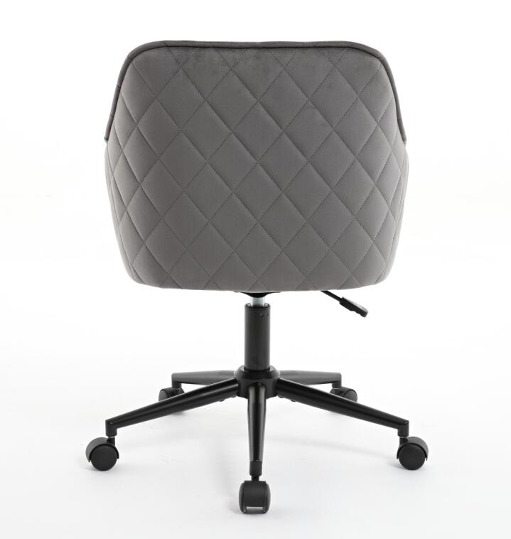 Velvet Office Desk Chair, Modern Home Desk Chair With Wheelsvanity Chairs For Living Room, Bedroom,Study Room Grey Black Foam Polyester Blend