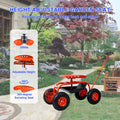 Garden Cart Rolling Scooter, Adjustable Height Heavy Duty Scooter, Rolling Garden Cart With 4 Wheels And Extendable Handle, Garden Stool Cart With 360 Degree Seat And Tool Tray Red Red Garden & Outdoor Iron