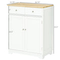 Homcom Sideboard Buffet Cabinet, 2 Doors Door Kitchen Cabinet, Coffee Bar Storage With 2 Drawers, Adjustable Shelf For Living Room And Hallway, White White Mdf