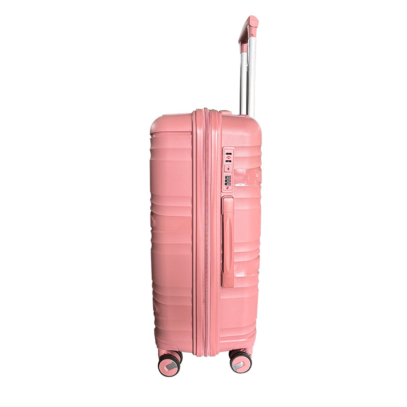 Hardside Luggage Sets 3 Pieces, Expandable Luggages Spinner Suitcase With Tsa Lock Lightweight Carry On Luggage 20Inch 24Inch 28Inch Rose Gold Polypropylene