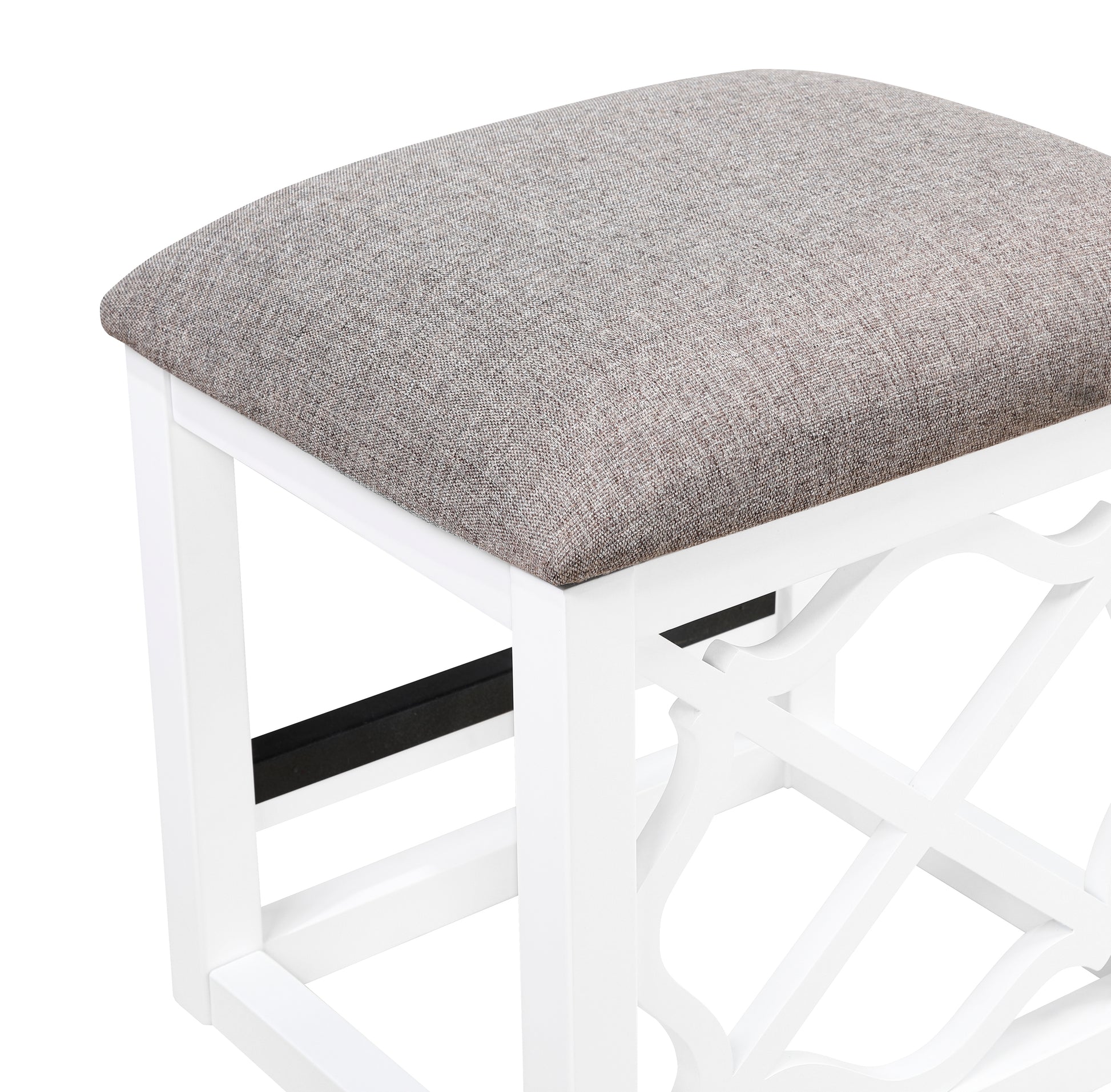 Desks And Stool Set 3Pc White Finish Rolling Desk With Casters, 2 Charging Ports Home Office Furniture White Computer Desk Primary Living Space Contemporary Desk Rectangular Wood