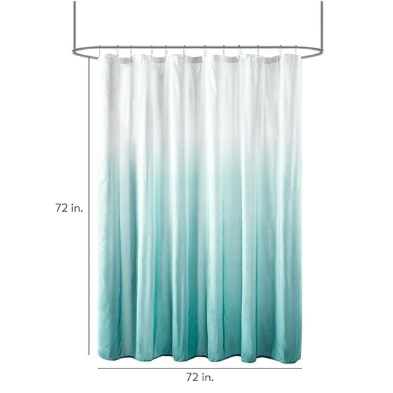 Ombre Printed Seersucker Shower Curtain Aqua 72X72" Aqua Polyester