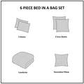 6 Piece Embroidered Cotton Reversible Comforter Set Ivory Full Queen Full Ivory Polyester