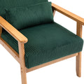 Leisure Chair With Solid Wood Armrest And Feet, Leisure Chair, Wood Frame, Velvet, Solid Rubber Wood Legs, Mid Century Modern Accent Chair, For Living Room Bedroom Studio Chair,Two Packs Emerald Corduroy