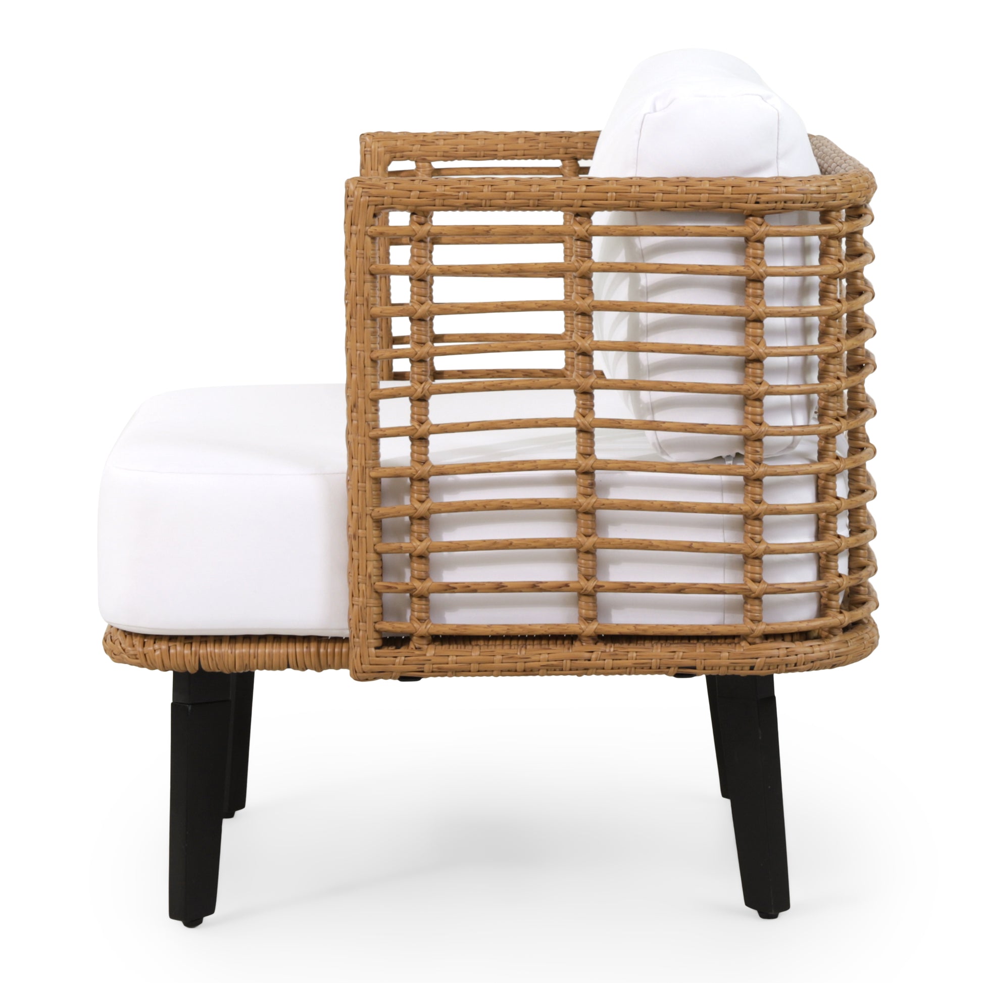 Nic Club Chair Brown Pe Rattan Iron Waterproof Fabric