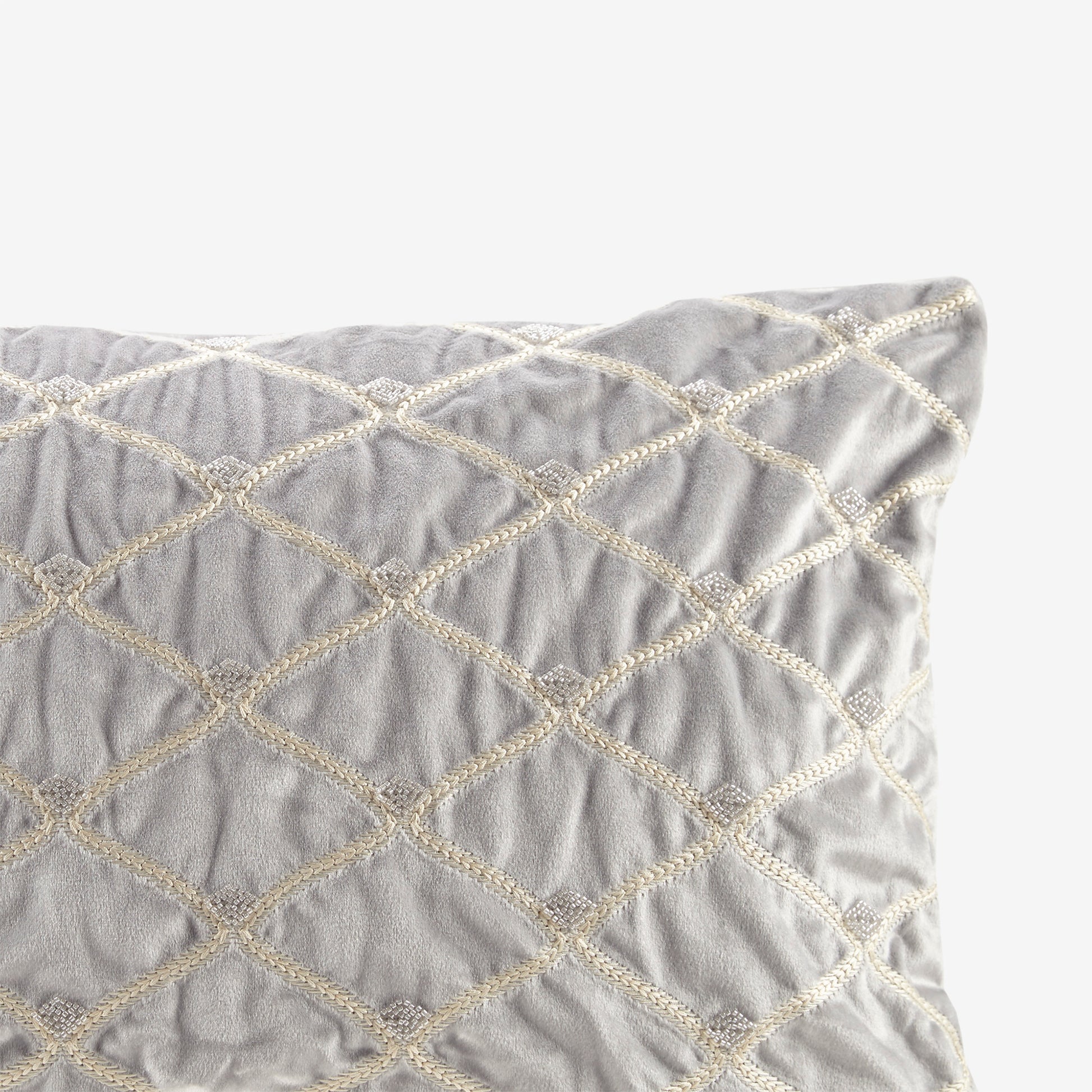Oblong Decor Pillow Silver 22X15" Silver Cotton