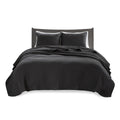 2 Piece Quilt Set Black Twin Twin Xl Twin Black Microfiber