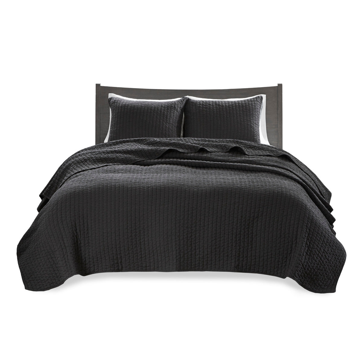 2 Piece Quilt Set Black Twin Twin Xl Twin Black Microfiber
