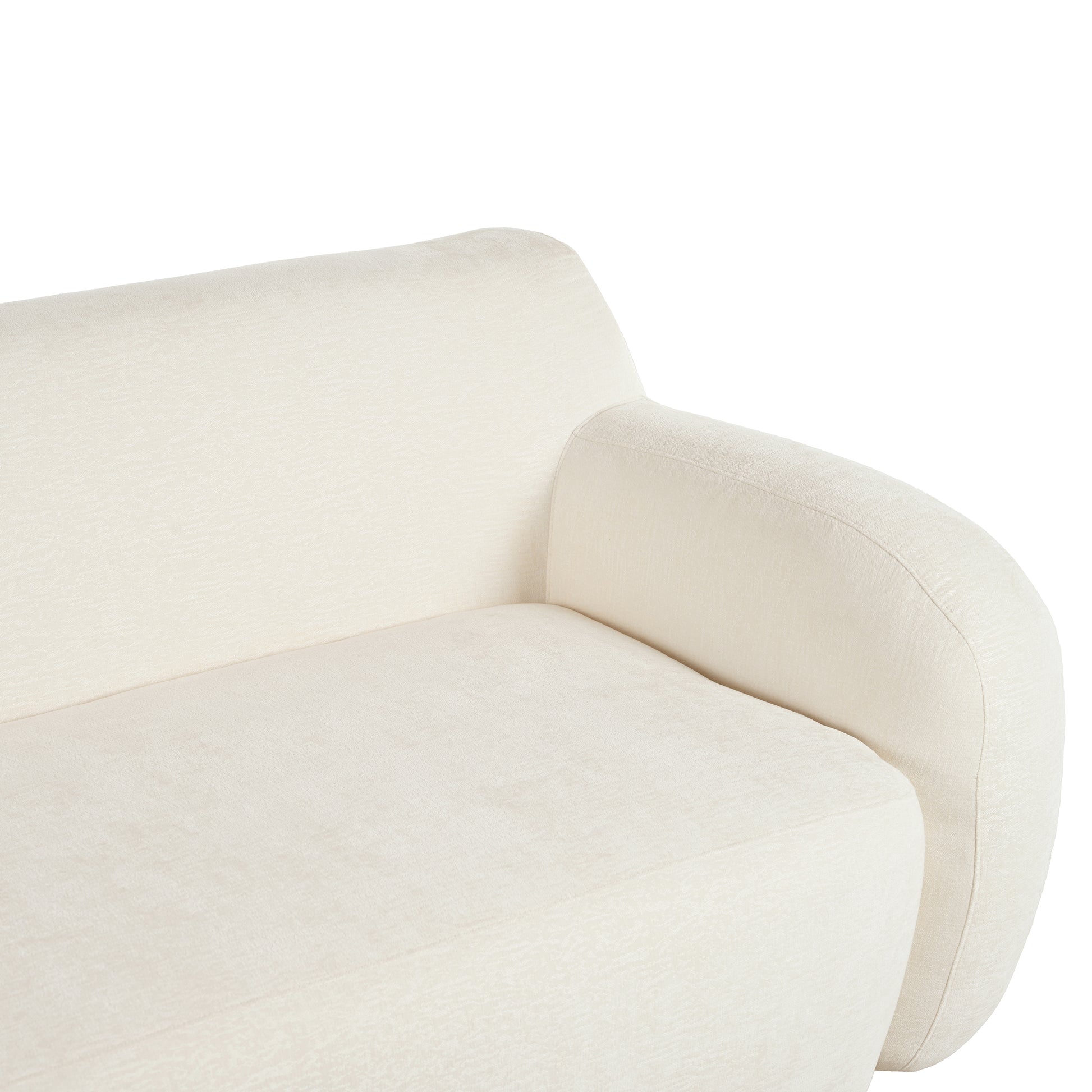 81.5'' Minimalist Curved Upholstered Sofa, 3 Seat Modular Casual Sofa For Living Room, Bedroom, And Apartments Beige Polyester 3 Seat