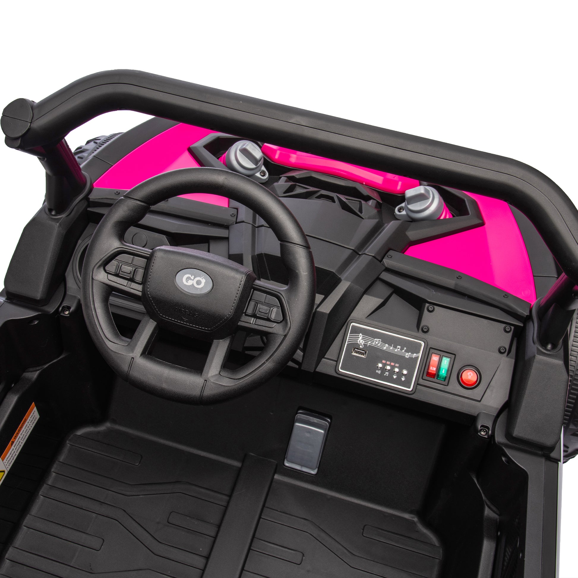 24V Two Seater Kids Ride On Utv W Parents Remote Control,Four Wheel Suspension,Slow Start,Large Wheel Design,Anti Collision Bar,Storage Space,Music,Usb,Bluetooth,Volume Control,Led Lights For Kids 3 . Pink 100 149 Lbs Polypropylene