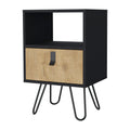 Kimball Nightstand, Large Storage Design With Hairpin Legs, Drawer An Open Shelf Multicolor 1 Drawer Bedroom Open Storage Contemporary Pine Shelving Pine Particle Board Engineered Wood
