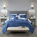 8 Piece Comforter And Quilt Set Collection Navy King Cal King King Navy Polyester