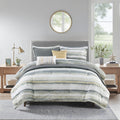 8 Piece Printed Seersucker Comforter And Quilt Set Collection Yellow King Cal King King Yellow Polyester