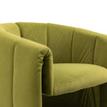 Coolmore Accent Chair With Ottoman, Mid Century Modern Barrel Chair Upholstered Club Tub Round Arms Chair For Living Room Bedroom Office Olive Green Velvet Olive Green Foam Velvet