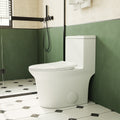 1.1 1.6 Gpf Elongated Comfort Height Super Quite Flushing Floor Mounted One Piece Toilet, Cupc Certified, Watersense Cetified, Ceramic, White Color, Soft Close Seat White Ceramic