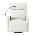 270 Power Swivel Rocker Recliner Chair, Electric Glider Reclining Sofa With Usb Ports, Power Swivel Glider, Rocking Chair Nursery Recliners For Living Room Bedroom Light Gray Solid Light Brown Primary Living Space Push Button Rubberwood Solid Back Wood