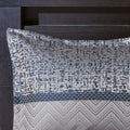 7 Piece Jacquard Comforter Set Navy Cal King California King Navy Polyester
